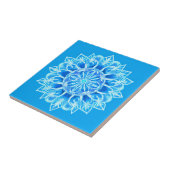 Carreau Fleur Batik Mandala en Turquoise (Côté)
