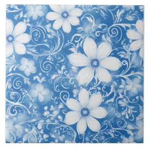 Carreau Fleur blanche