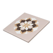 Carreau Fleur blanche, brune et rose pastel (Côté)