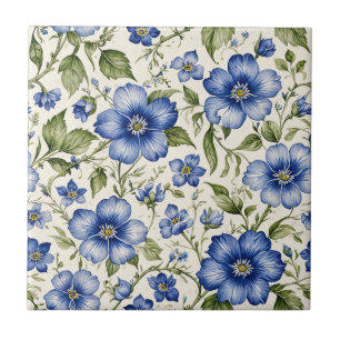 Carreau Fleur Bleue Sans Fleur