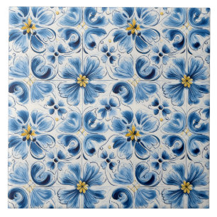 Carreau Fleur Bleue Vintage