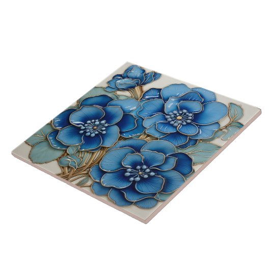 Carreau Fleur Blue Hydrangea (Côté)