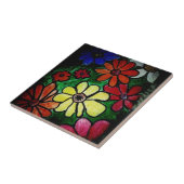 Carreau fleur colorée (Côté)