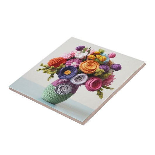 Carreau Fleur Crochetée Infinie - Bouquet Vibrant (Côté)