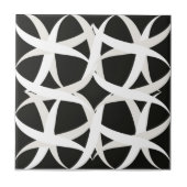 Carreau Fleur d'accent monochromatique noir et blanc (Devant)