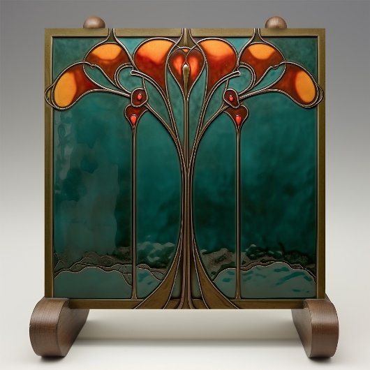 Carreau Fleur d'ambre rayonnante