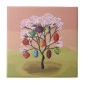 Carreau Fleur de cerisier avec lanternes en papier orienta (Devant)