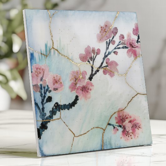 Carreau Fleur de cerisier japonaise Kintsugi