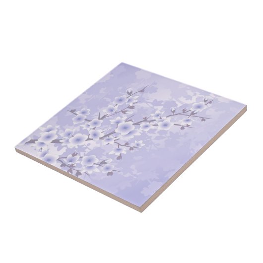 Carreau Fleur de cerisier pourpre  (Côté)