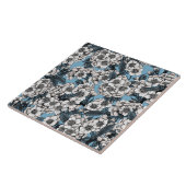 Carreau Fleur de cerisiers en blanc et bleu (Côté)