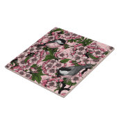 Carreau Fleur de cerisiers et poulets roses (Côté)