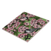 Carreau Fleur de cerisiers et poulets verts (Côté)