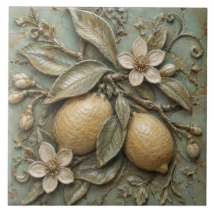 Carreau Fleur de citron rustique Citrus Faux Relief