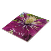 Carreau Fleur de Clématite Pourpre en Fleurs (Côté)