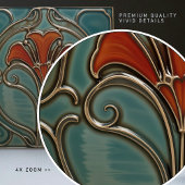 Carreau Fleur de Crimson Art Nouveau