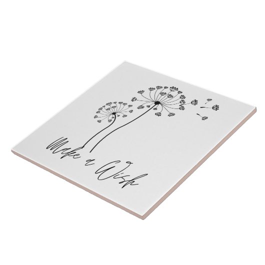 Carreau Fleur de Dandelion de souhait (Côté)