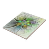 Carreau Fleur de Fantaisie Abstraite Moderne Fractale Colo (Côté)