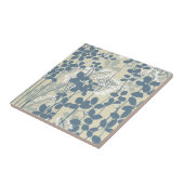 Carreau Fleur de feuille bleue asiatique japonaise (Côté)