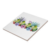 Carreau Fleur de feuille tropicale colorée Hawaïen (Côté)