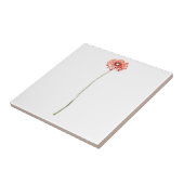 Carreau Fleur de Gerbera rouge pâle (Côté)