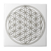 Carreau FLEUR DE LA VIE - argent (Devant)