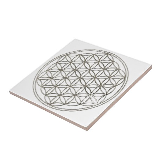 Carreau FLEUR DE LA VIE - argent (Côté)