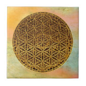 Carreau Fleur de la vie / Blume des Lebens - or médaillé (Devant)