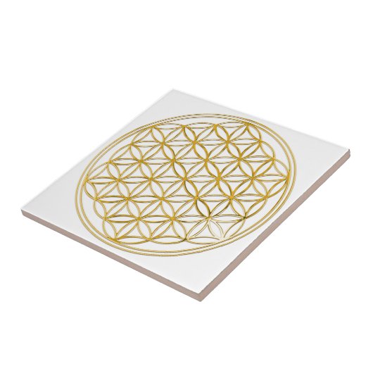 Carreau FLEUR DE LA VIE - or (Côté)