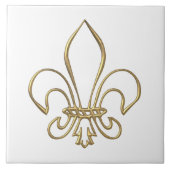 Carreau Fleur-De-lis "à trois dimensions" d'or (Devant)