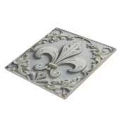 Carreau Fleur de Lis Antique Grey Faux Relief (Côté)