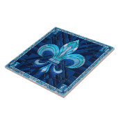 Carreau Fleur-de-lis - Art de la mosaïque de verre (Côté)