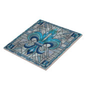 Carreau Fleur-de-lis - Art de la mosaïque de verre (Côté)