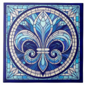 Carreau Fleur-de-lis - Art de la mosaïque de verre (Devant)