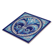 Carreau Fleur-de-lis - Art de la mosaïque de verre (Côté)