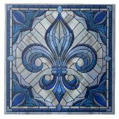 Carreau Fleur-de-lis - Art de la mosaïque de verre (Devant)