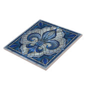 Carreau Fleur-de-lis - Art de la mosaïque de verre (Côté)
