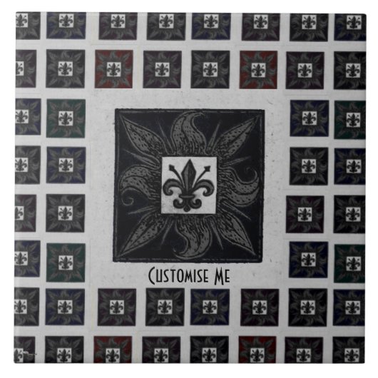 Carreau Fleur de Lis (Black) (Devant)