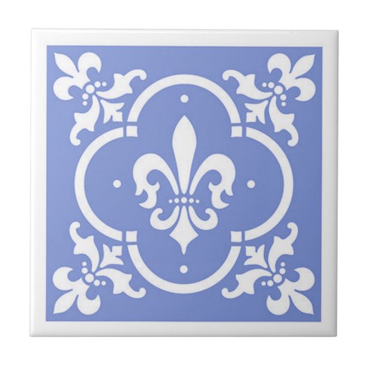 Carreau Fleur De Lis Bleu (Devant)