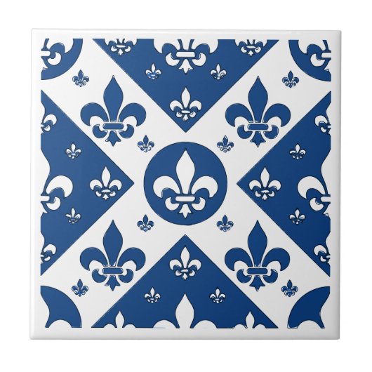 Carreau Fleur De Lis Bleu (Devant)