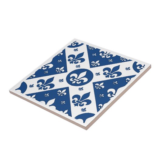 Carreau Fleur De Lis Bleu (Côté)