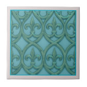 Carreau Fleur de lis Bleu Et Vert (Devant)