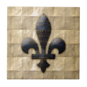 Carreau Fleur de Lis Bronze Tan