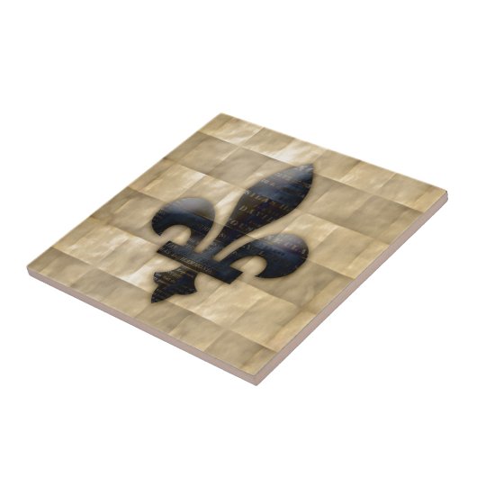 Carreau Fleur de Lis Bronze Tan (Côté)