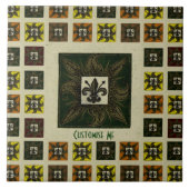 Carreau Fleur de Lis Carrelée antique (Vert) (Devant)