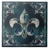 Carreau Fleur de lis de luxe - Abalone Shell et Pearl (Devant)