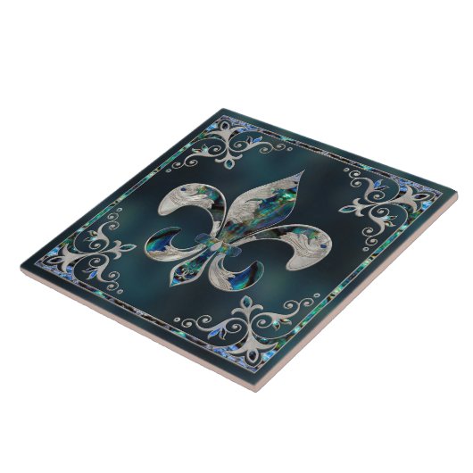 Carreau Fleur de lis de luxe - Abalone Shell et Pearl (Côté)