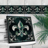 Carreau Fleur de lis de luxe - Abalone Shell et Pearl