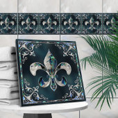 Carreau Fleur de lis de luxe - Abalone Shell et Pearl