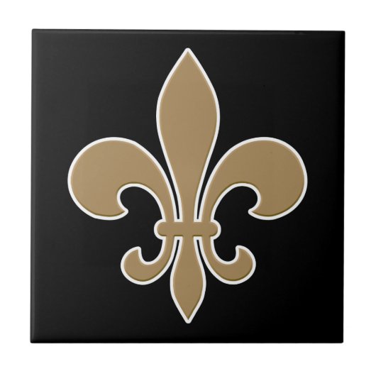 Carreau Fleur de Lis Gold avec contour blanc et noir (Devant)
