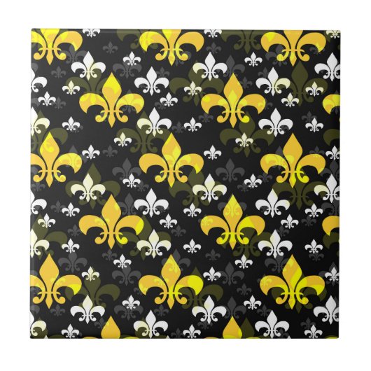 Carreau Fleur De Lis Jaune Surface Motif Design (Devant)